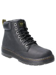 Mens Winch Lace Up Leather Safety Boot - Black