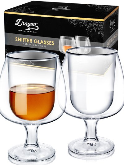 Dragon Glassware Stemless Wine Glasses, Iridescent Glass with