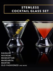 Stemless Martini Glasses