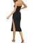 Bodycon High Slit Dress In Black