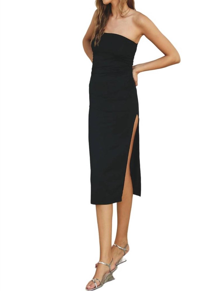 Bodycon High Slit Dress In Black