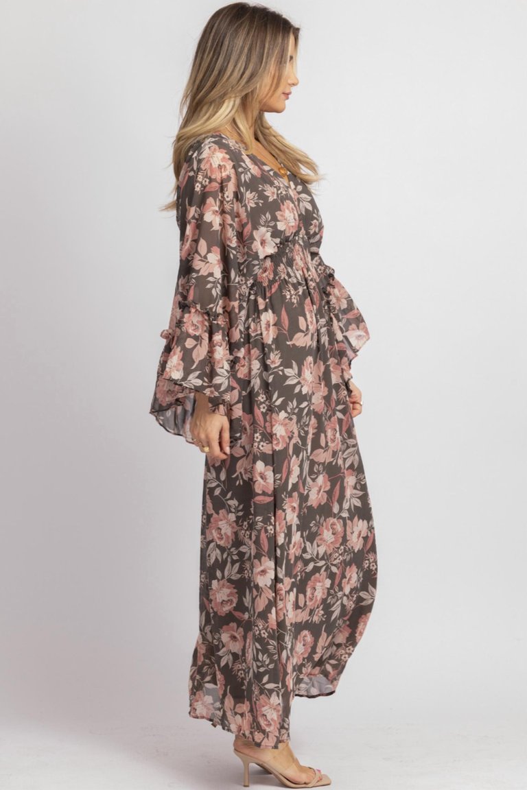 Butterfly Sleeved Maxi Dress