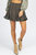 Floral Ruffled Mini Skirt - Black