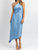 Fresco Pleated Midi Dress In Blue - Blue