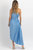 Fresco Pleated Midi Dress In Blue