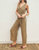 Full Life Button Front Sleeveless Jumpsuit In Sage Olive