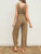 Full Life Button Front Sleeveless Jumpsuit In Sage Olive