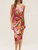 Hawaiian Print Wrap Dress In Multi - Multi