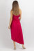 Pleated Midi Dress In Viva Magenta