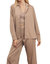 Satin Button Down Shirt In Taupe - Taupe