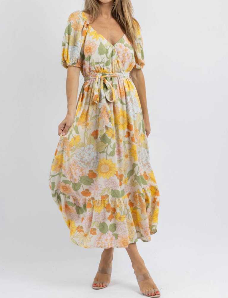 Society Street Bloom Maxi Dress - Yellow