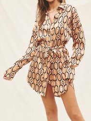 Tiger Eye Shirt Dress - Gold