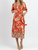 Waikiki Wrapped Satin Midi Dress - Orange/Multi