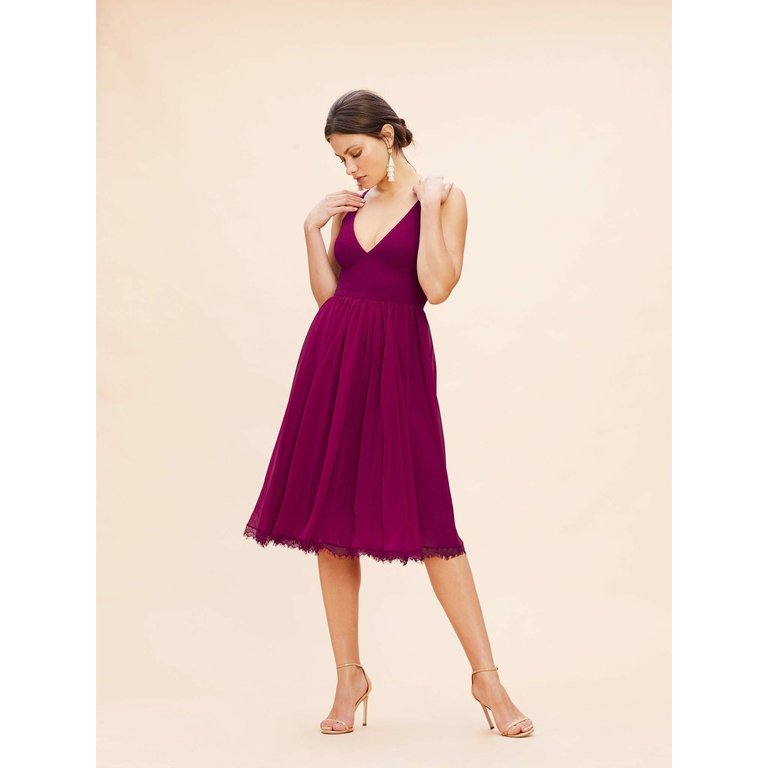 Alicia Dress - Dark Magenta - Dark Magenta