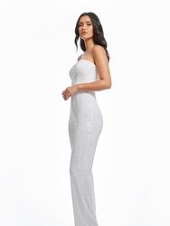 Andy White Sequin Jumpsuit - White Multi