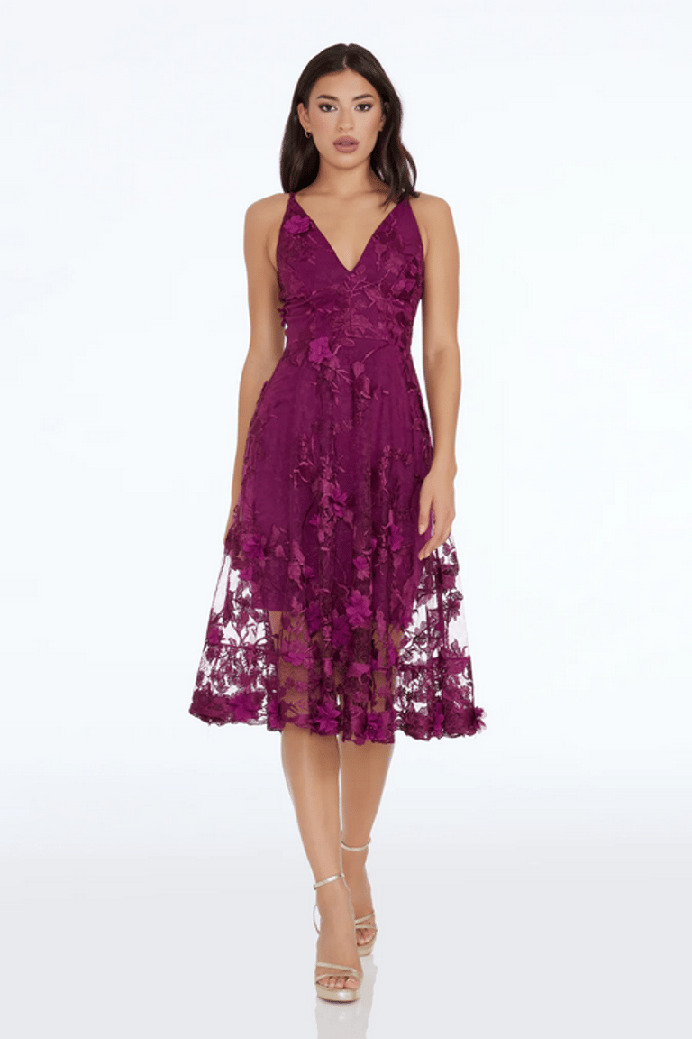 Audrey Dress - Dark Magenta