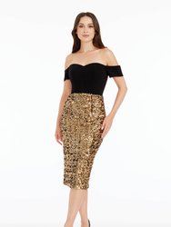 Bailey Sequin Dress - Gold-Black