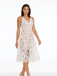 Blair Dress - White/Nude