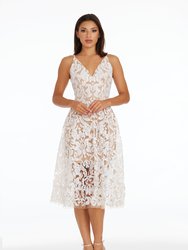 Blair Dress - White/Nude