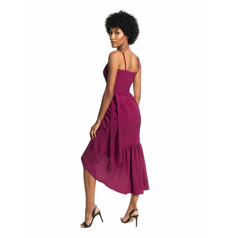 Delphine Dress - Dark Magenta