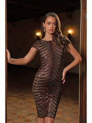 Marcella Chevron Sequin Dress