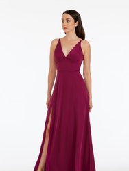 Parker Magenta Front Slit Maxi Dress