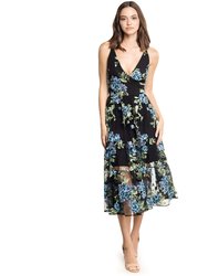 Paulette 3D Floral Dress - Powder Blue Multi
