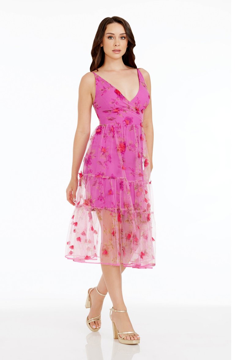 Paulette 3D Rose Dress