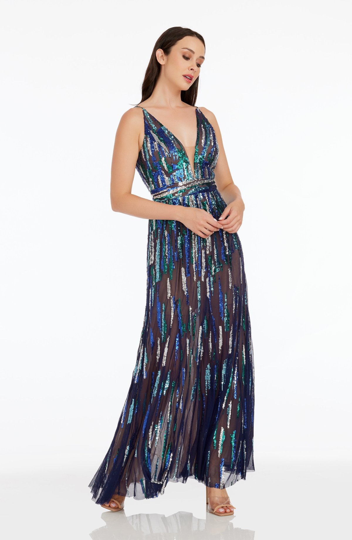 Dress the clearance population sequin gown