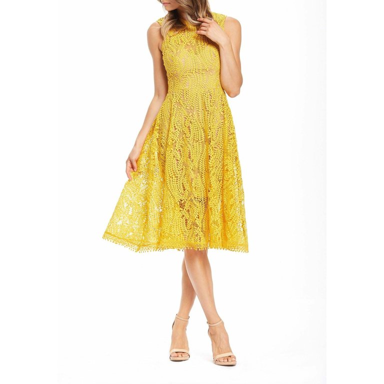 Shane Dress - Canary/Nude