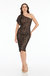 Tiffany Embellished Dress - Black-Nude