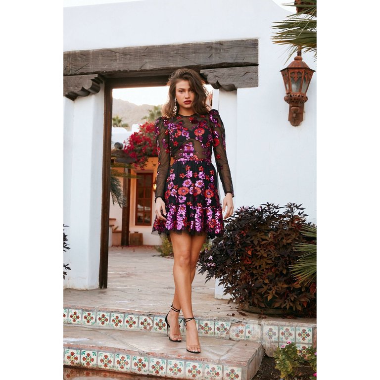 Yasmine Dress - Fuchsia Multi