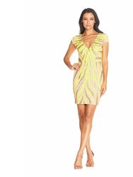 Zoe Dress - Lemongrass/Nude