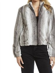 Theo Faux Fur Jacket - Silver