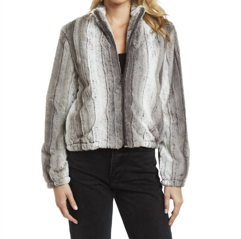 Theo Faux Fur Jacket - Silver