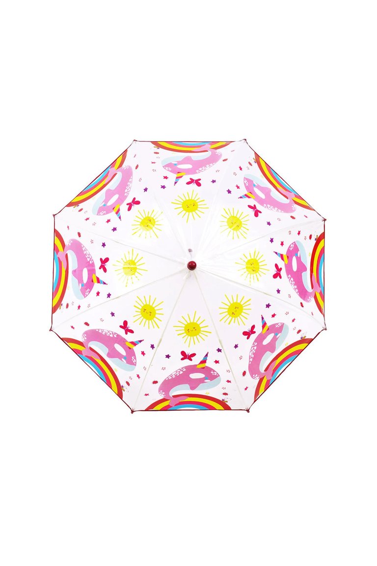 Drizzles Childrens/Kids Sunshine Stick Umbrella (Clear/Pink) (One Size)