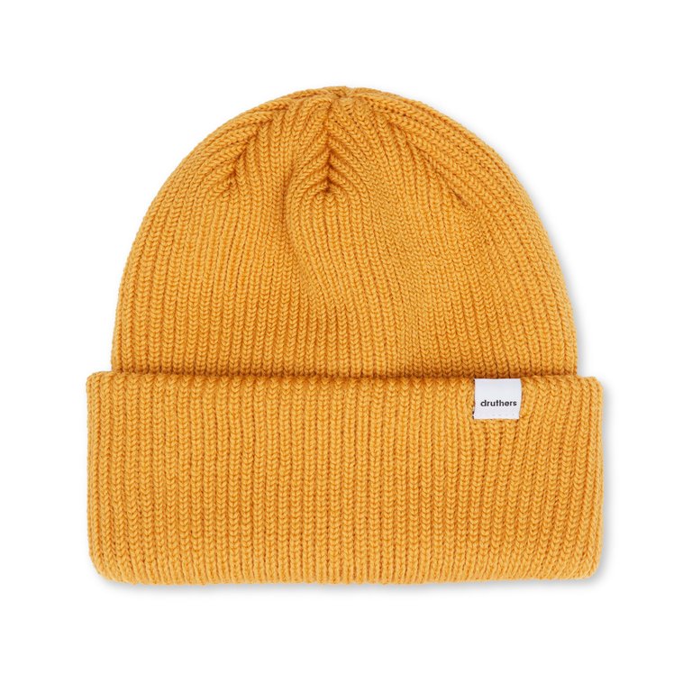 Merino Wool 1X1 Rib Knit Beanie - Poppy