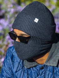 Merino Wool Balaclava Rib Knit Beanie