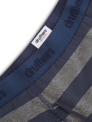 Organic Cotton Boxer Briefs - Charcoal Navy Stripe