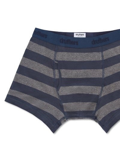 Druthers Organic Cotton Boxer Briefs - Charcoal Navy Stripe product