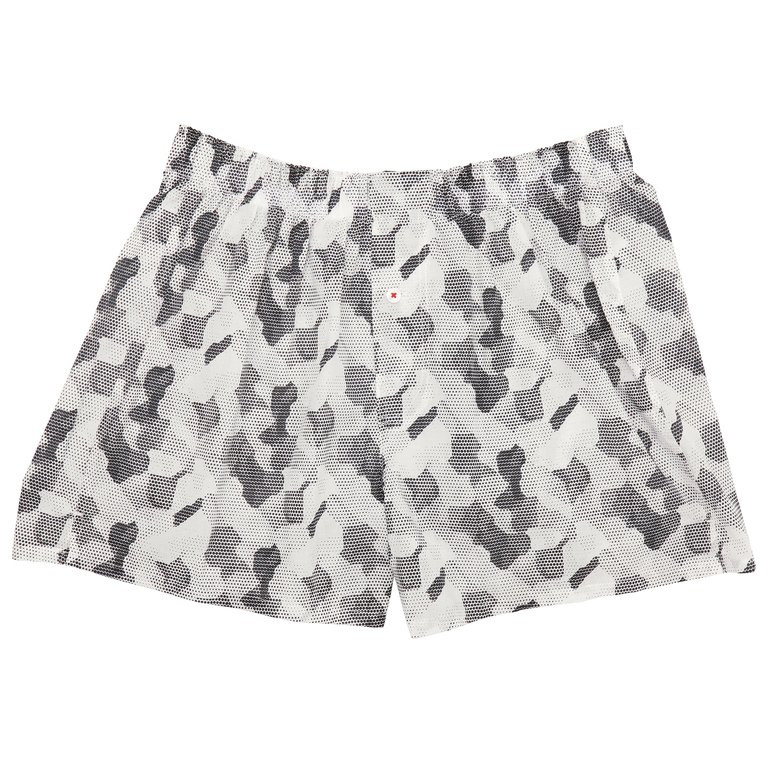 Organic Cotton Digital Camo Boxer Shorts - White - White