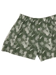 Organic Cotton Digital Camo Boxer Shorts - Olive