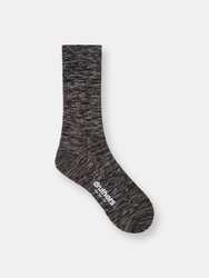 Organic Cotton Everyday Crew Sock - Charcoal Mélange - Charcoal Mélange