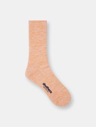 Organic Cotton Everyday Crew Sock - Peach Mélange - Peach Mélange