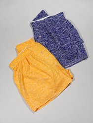 Organic Cotton Japanese Waves Boxer Shorts - Yellow