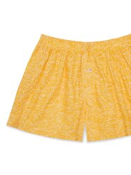 Organic Cotton Japanese Waves Boxer Shorts - Yellow - Yellow
