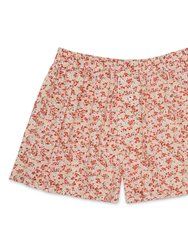 Organic Cotton Micro Floral Boxer Shorts - Navy - White