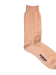 Organic Cotton Pique Knit Crew Sock - Dark Pink