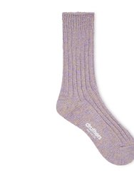 Organic Cotton Rib Slub Crew Sock - Lt. Blue