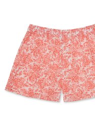 Organic Cotton Rose Boxer Shorts - White